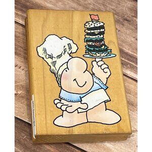 1999 ZIGGY & FRIENDS BALANCED MEAL GP001 WOOD RUBBER STAMP BY STAMPENDOUS